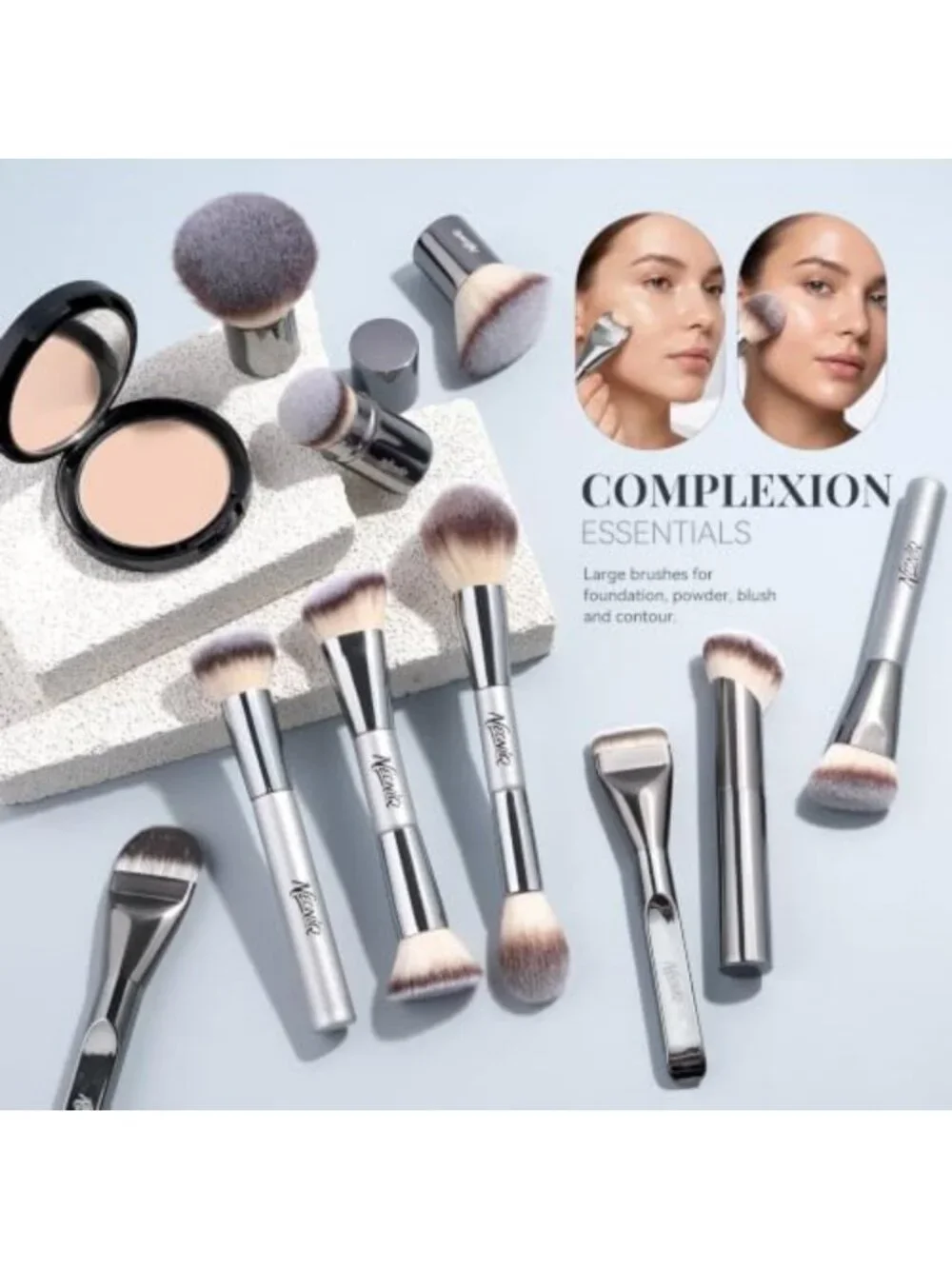 20 Pcs Vegan Makeup Brush Set with Case, Soft Synthetic Brushes for Flawless